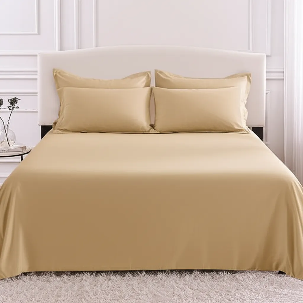 Beige Bamboo Bed Sheets - Cooling Comfort For Modern Bedrooms - Image 3