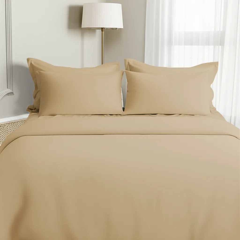 Beige Bamboo Bed Sheets - Cooling Comfort For Modern Bedrooms - Image 6