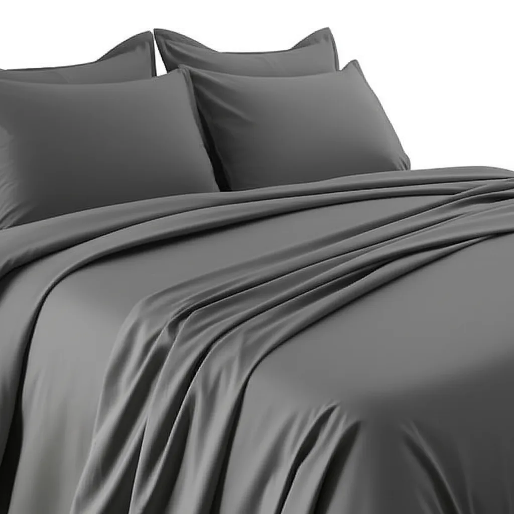Gray Bamboo Bed Sheets - Cooling Comfort For Modern Bedrooms - Image 7