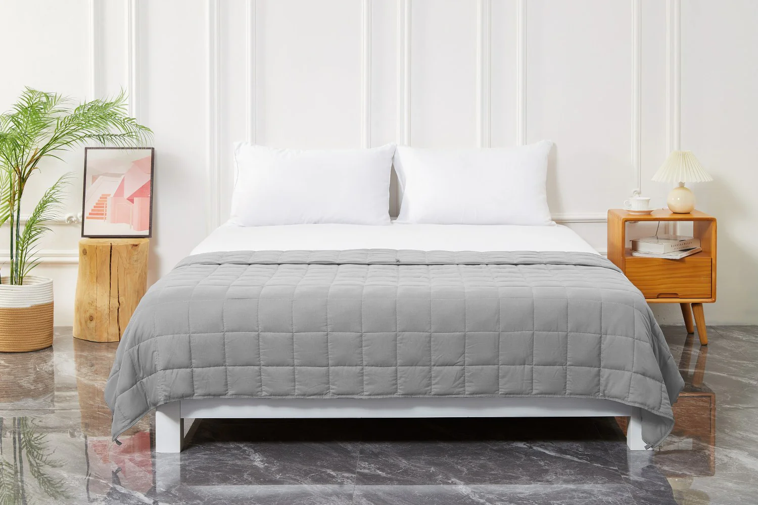 Queen Size Weighted Comforter - Cool Bamboo Silver Heaviest Blanket for Quality Sleep - Image 7